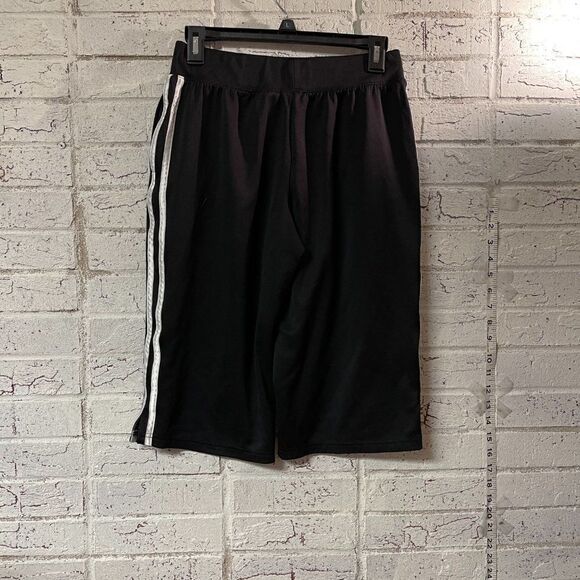 Athletic Works Black Stripe Crop Work Out Pants Small 4/6 - Picture 3 of 7